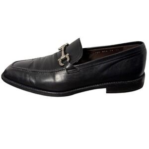 Salvatore Ferragamo Gancini Horsebit Extra Wide Loafers Black Leather  10 EE